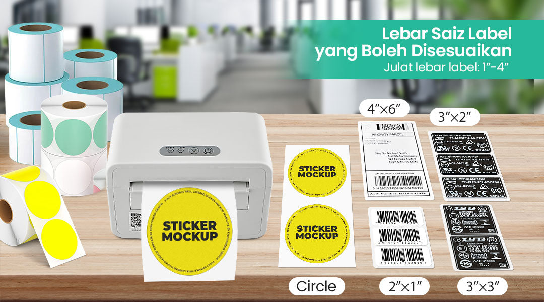 Pencetak Termal Bluetooth Waybill Barcode Shipping Label Consignment Note