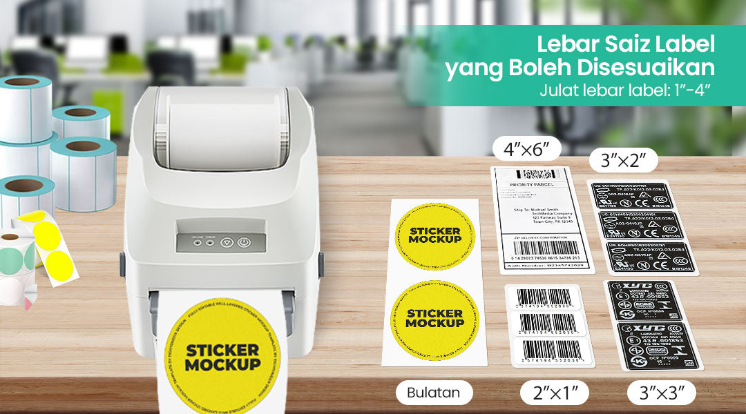 Pencetak Termal Bluetooth Waybill Barcode Penghantaran Label Bluetooth Pencetak AWB Pelekat Waybill A6