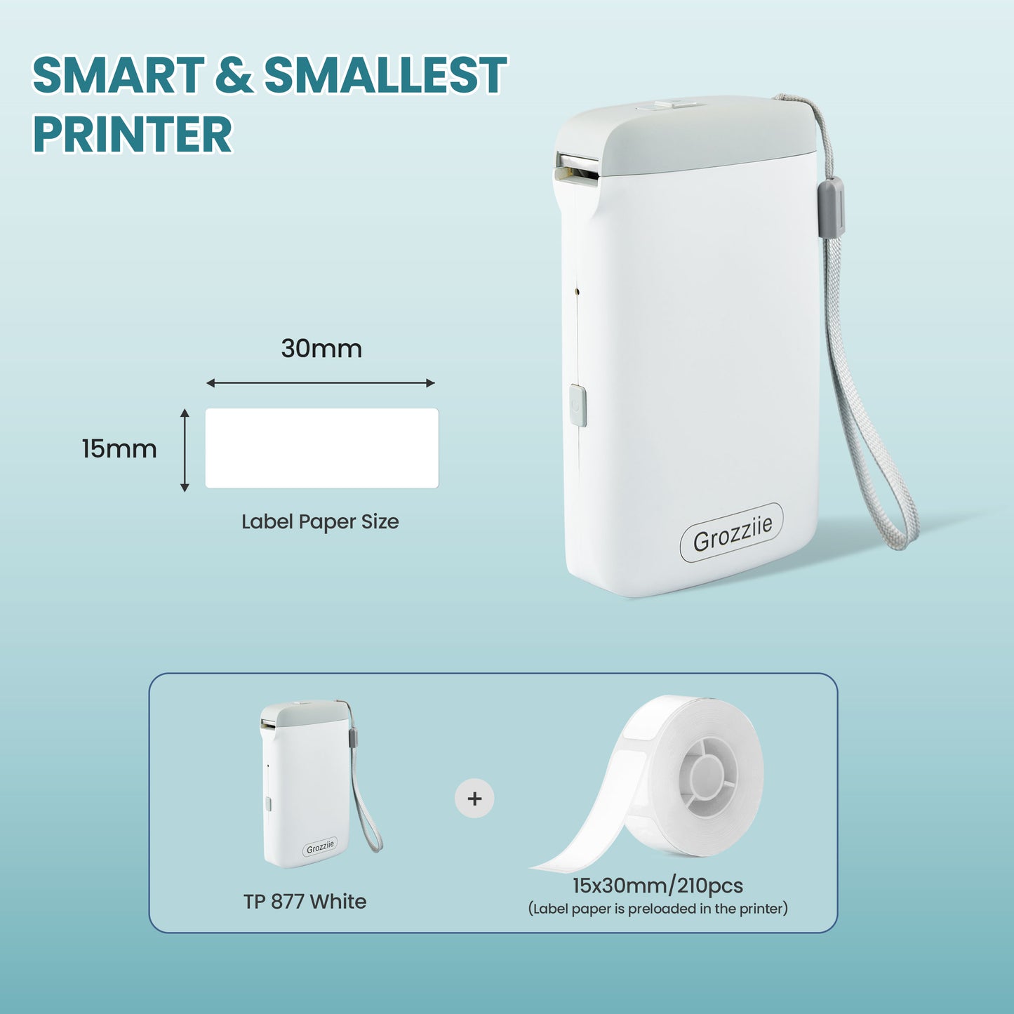 Mini Thermal Label Printer, Portable Bluetooth Thermal Tape Label Printer | Price Tag, Sticker Printer for Android